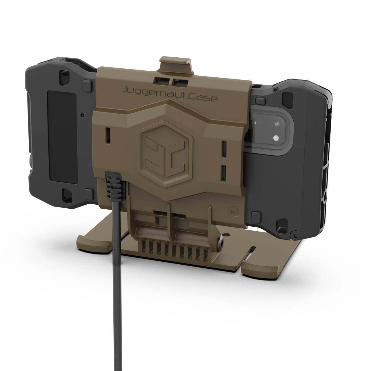Inductive Charge PALS Armor Plate Carrier Phone Mount - Med/Tan